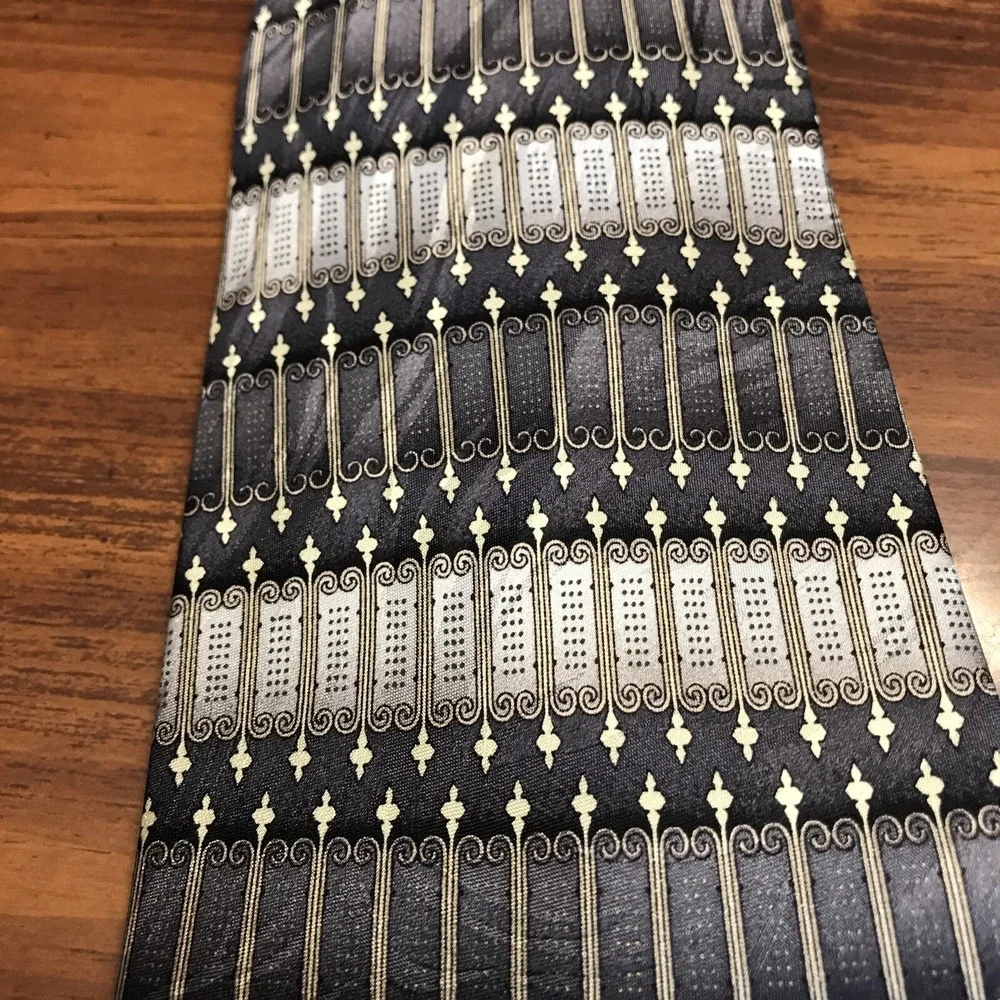 Keith Daniels vintage Silk tie Handmade Silk Gray goth‎ fence